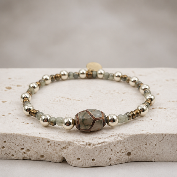 Gold Filled 14k armband 6mm Verdi stone