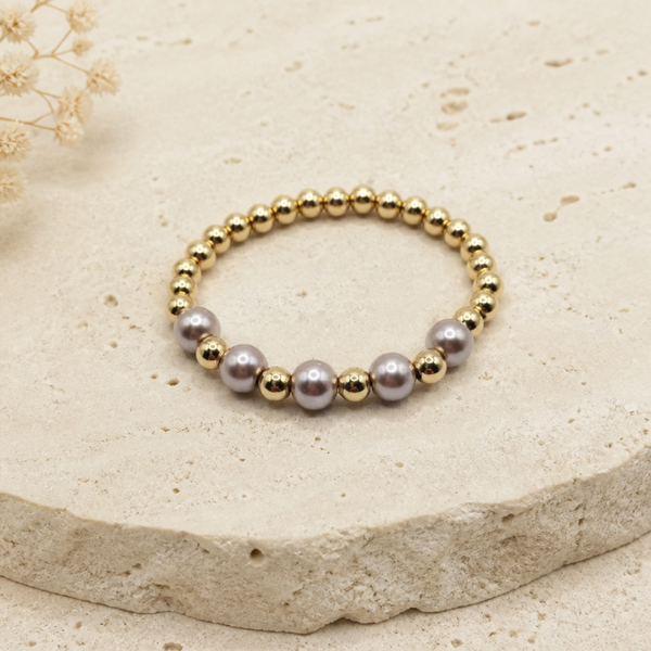 Gold Filled armband 6mm met zoetwaterparels