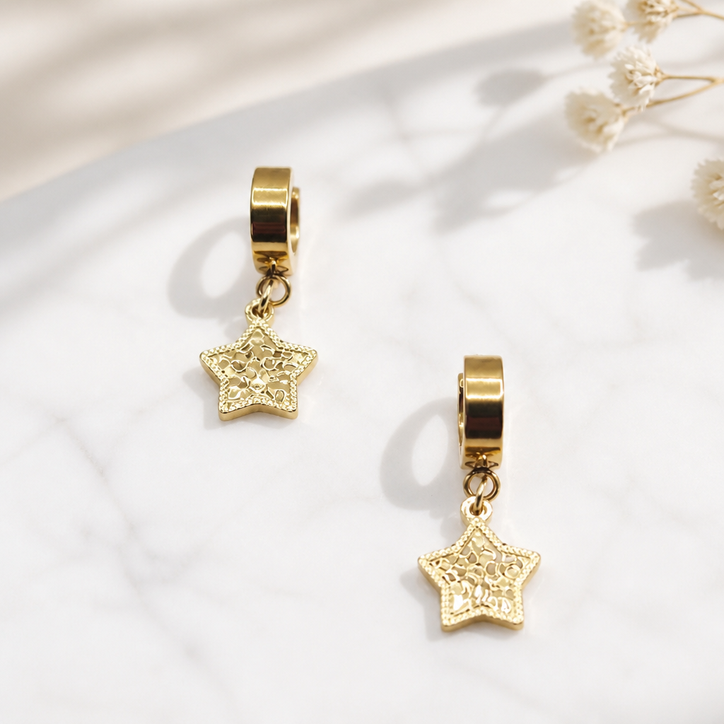Oorbellen goud mini ster (gold filled)