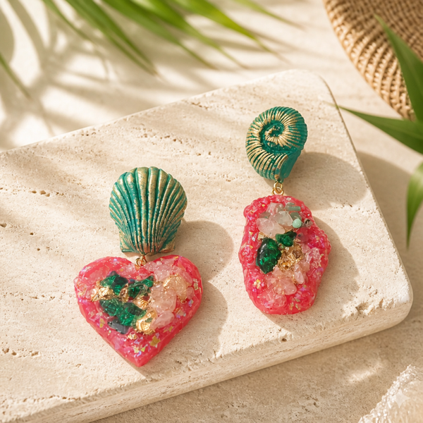 Oorbellen Mer Fuchdia Green