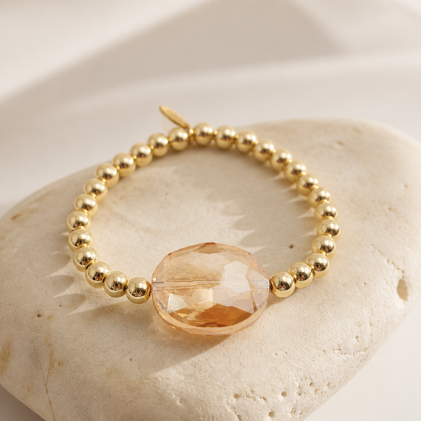 Gold filled 18k goud armband met champagne steen