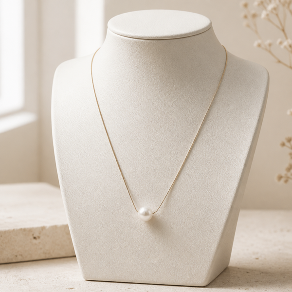 Ketting met grote witte parel