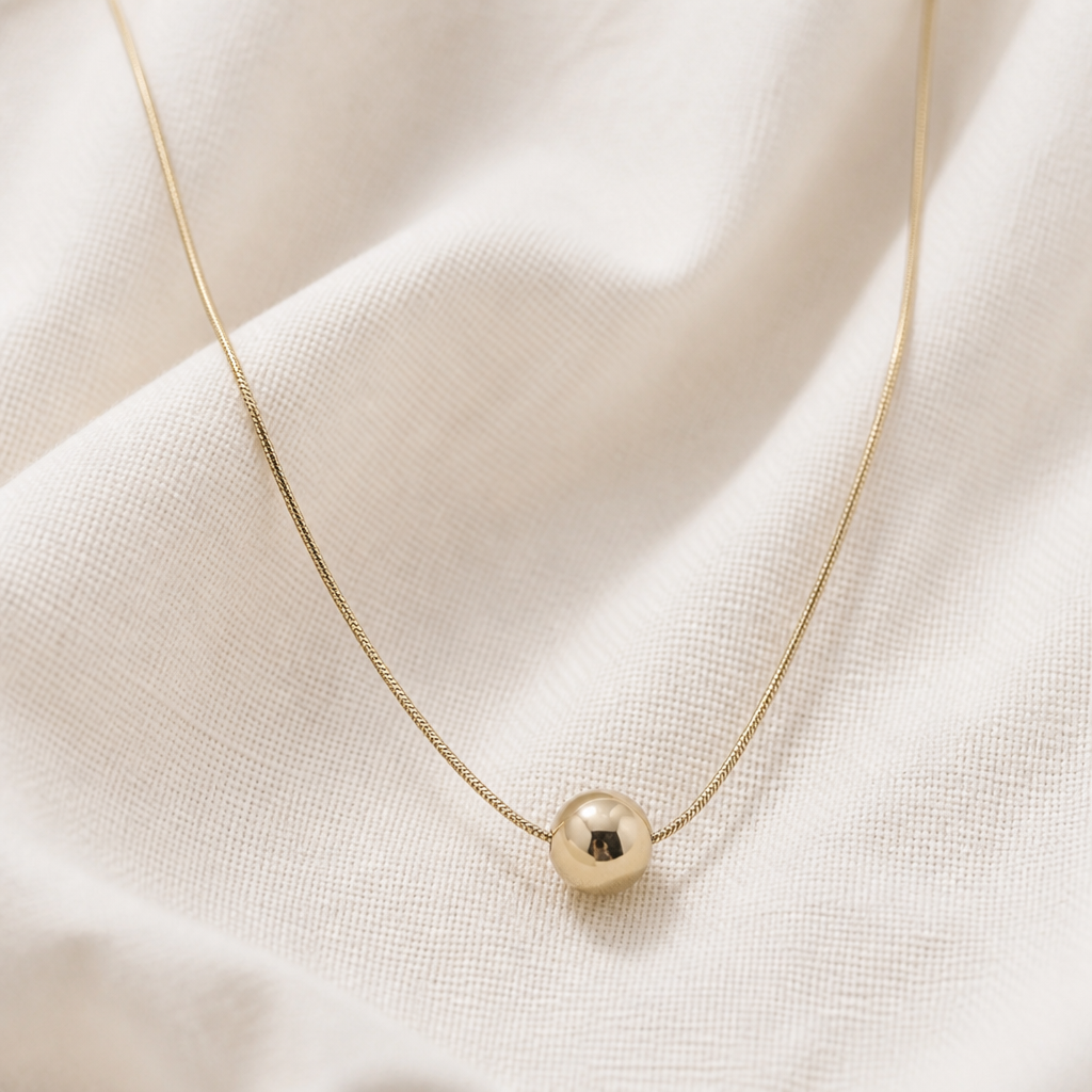 Ketting met 18k gold filled bolletje