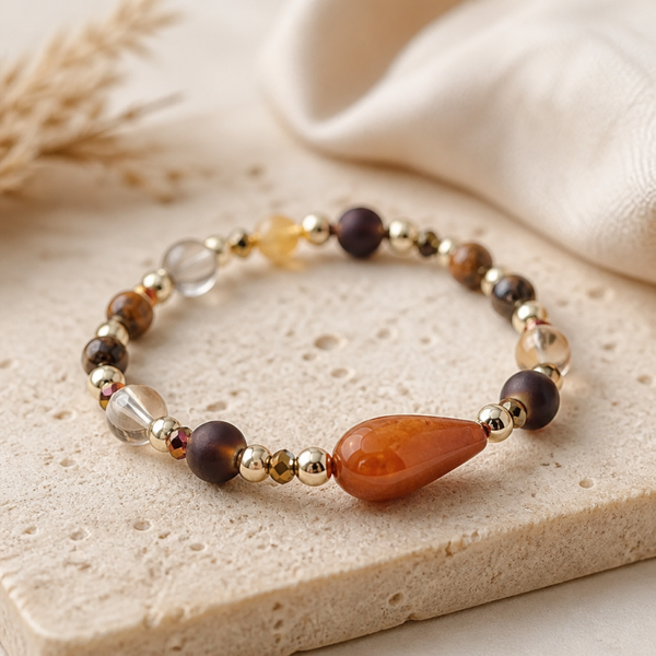 Armband 18k gold filled met bruintinten Aria