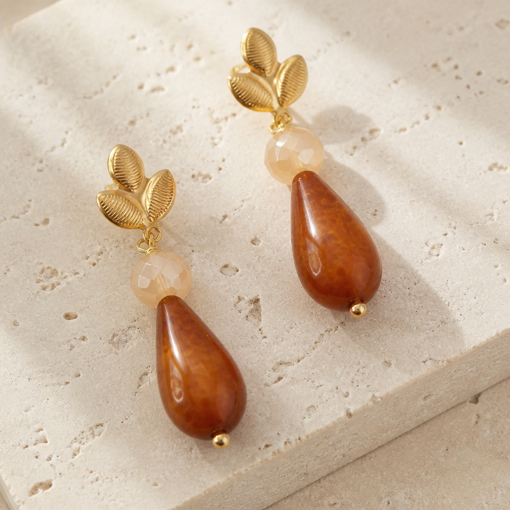 Luce d’Oro oorbellen Cognac
