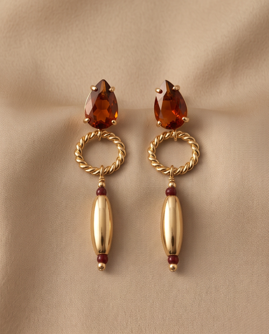 Gold filled 18k Cognac