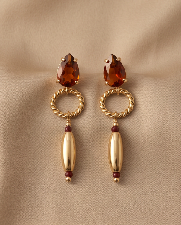 Gold filled 18k Cognac