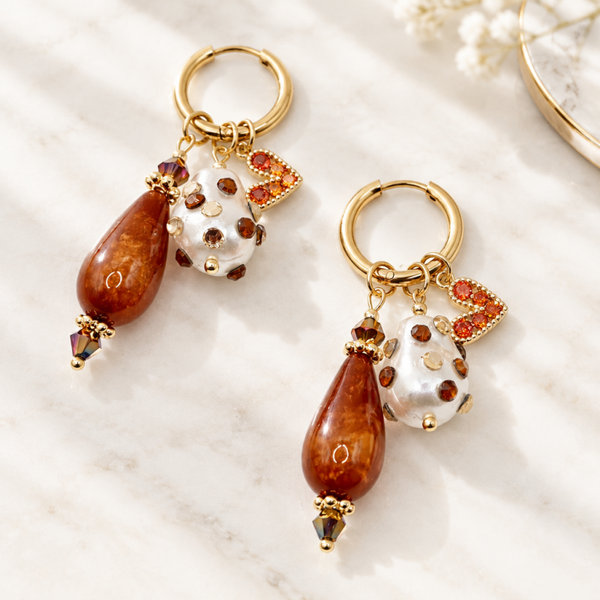 Oorbellen Brown pearl
