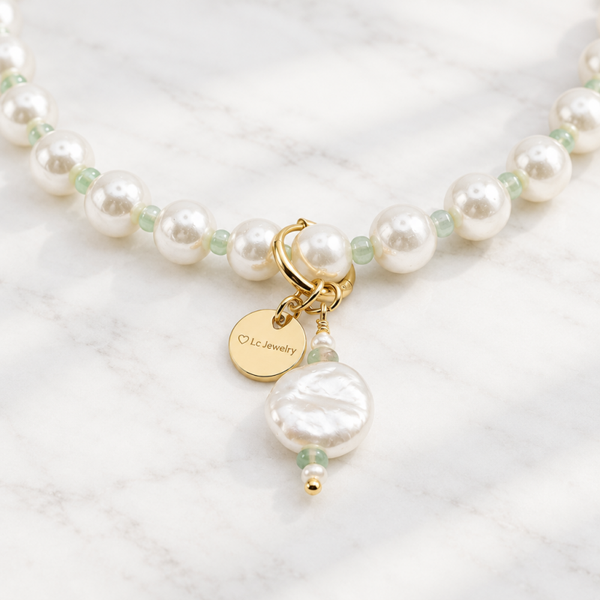 Parel ketting met verwisselbare bedel