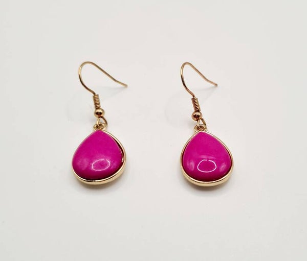 Oorbellen hangers druppelvormige Roze-rood