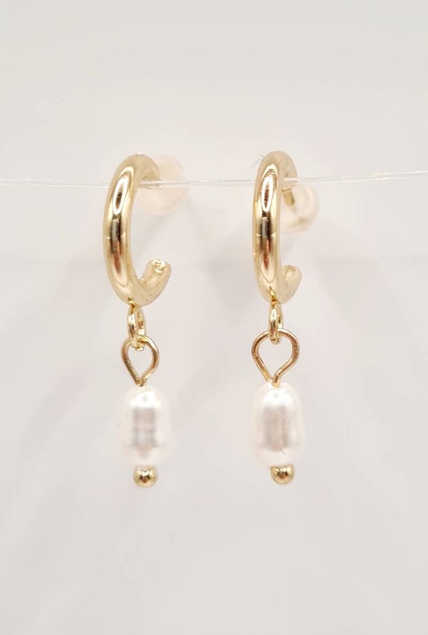 Gouden 18k gold plated parel oorbelletjes