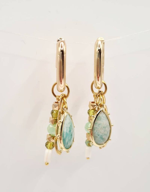 Mint-aqua kleurige oorbellen