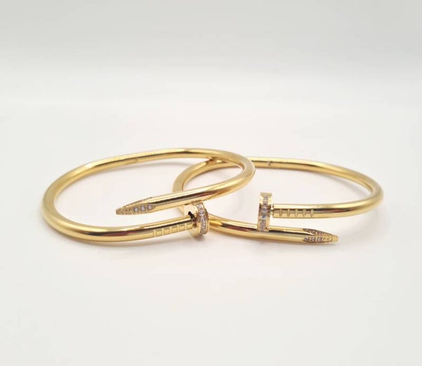 Spijker armband met zirkonia steentjes