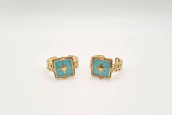 Goud turquoise ring