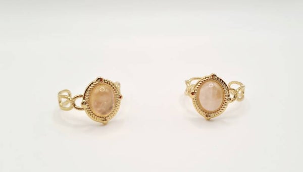 Gouden ring met oud roze steen