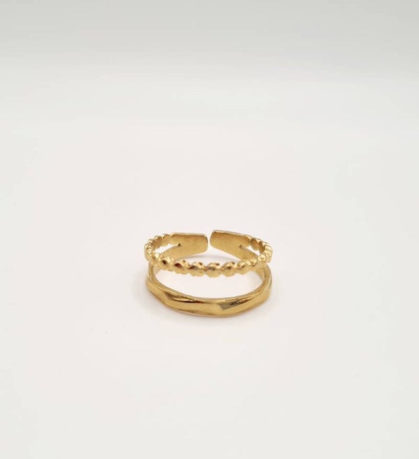 Goudkleurige duo ring / binnenkort beschikbaar