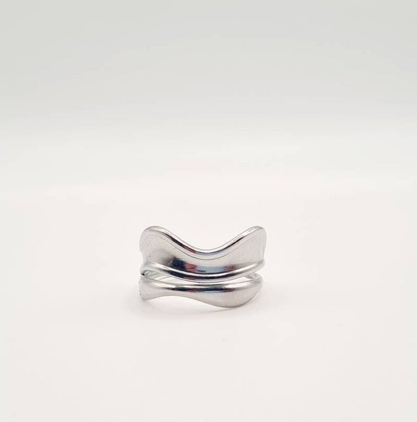 Zilverkleurige statement ring