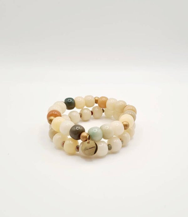 Armbanden 2 stuks prachtige zachte aardetinten