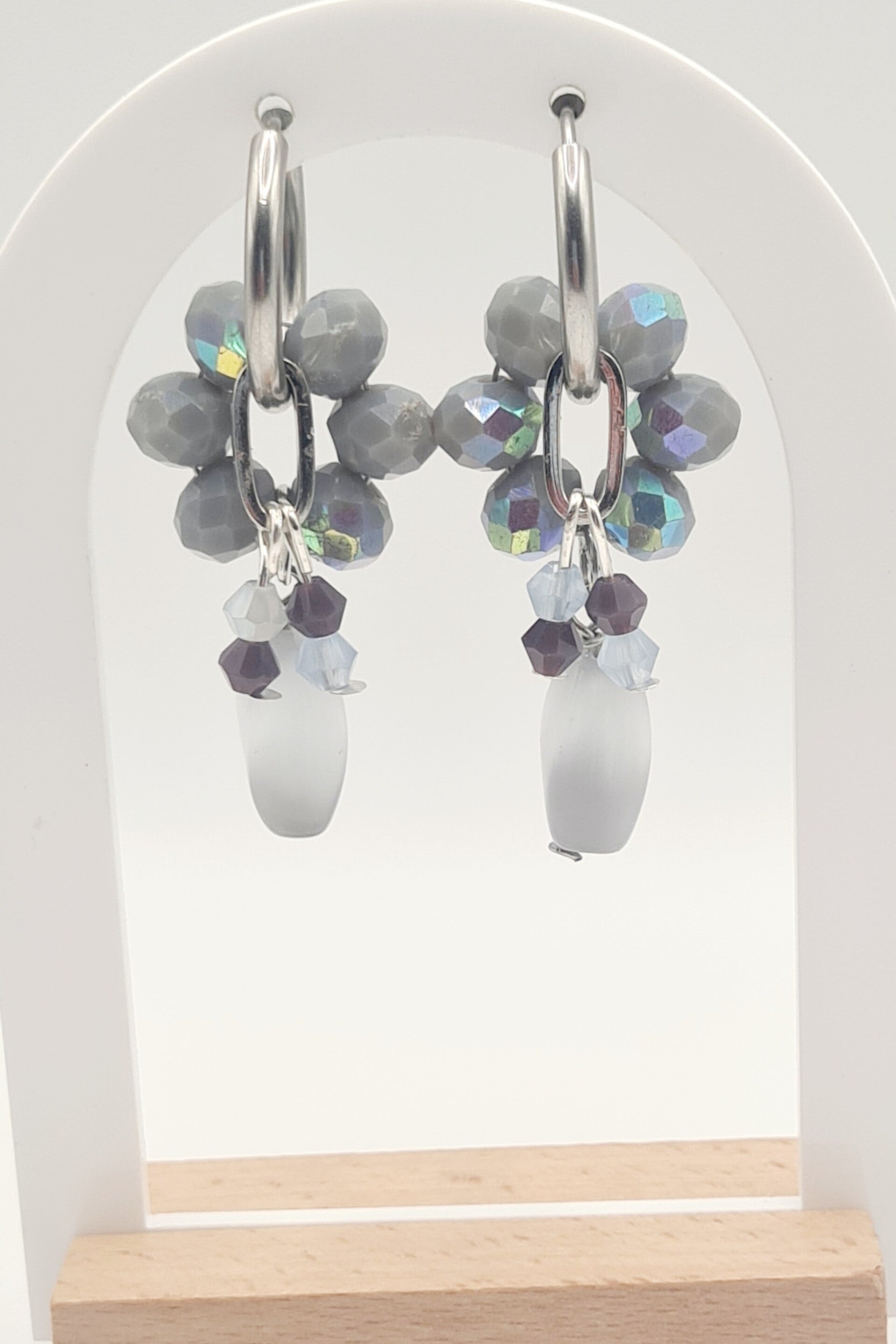 Feestelijke oorbellen zilver Ice Blue