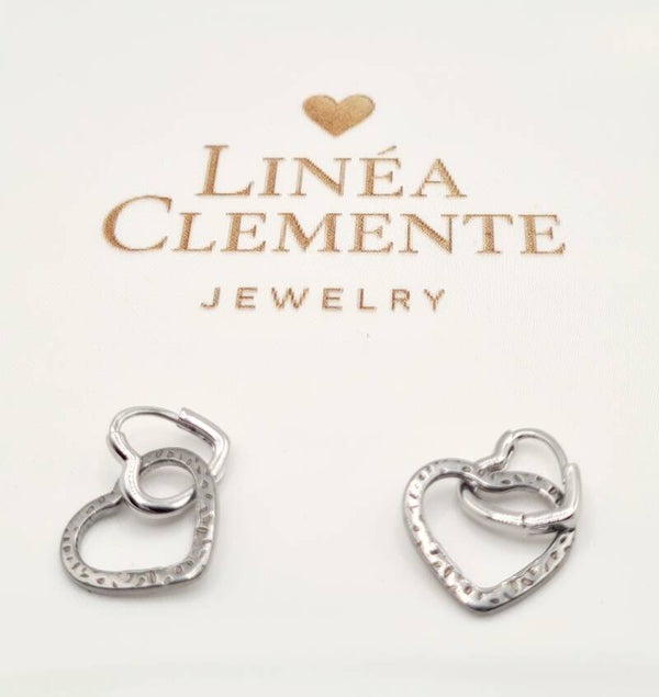 Zilveren hartjes oorbellen