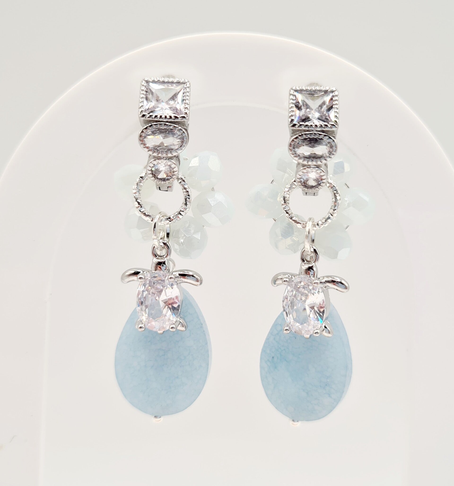 Aquamarijn oorbellen zilver