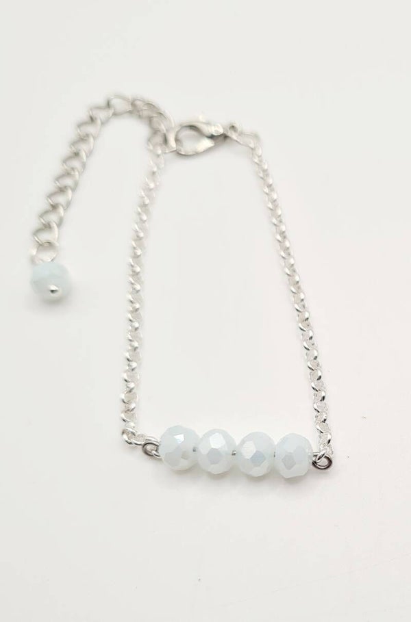 Aquamarijn facetkralen armband zilver