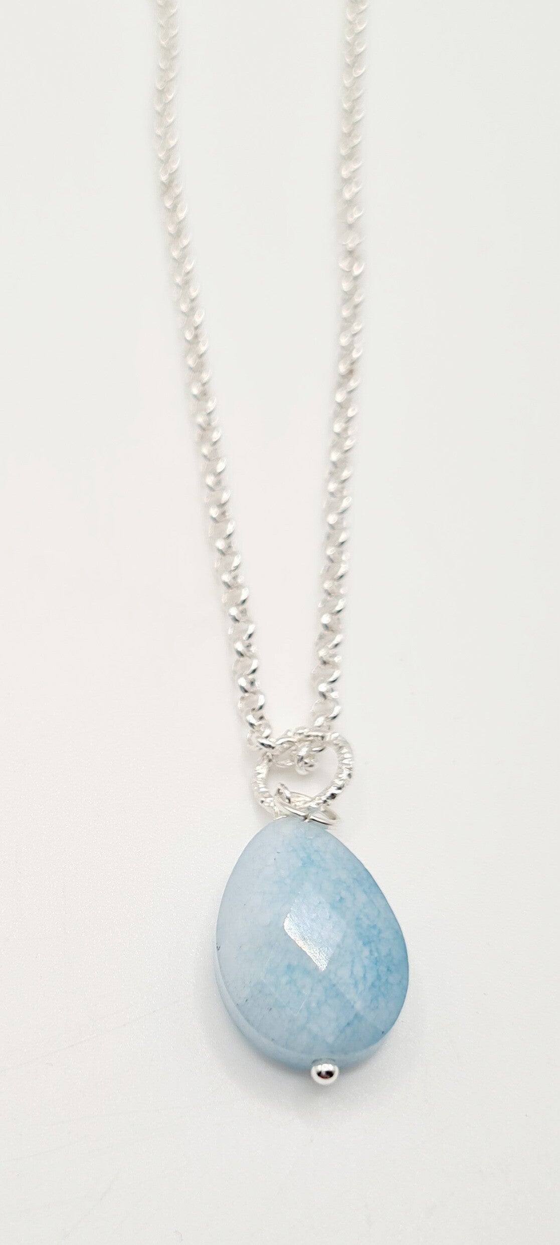 Aquamarijn ketting zilver