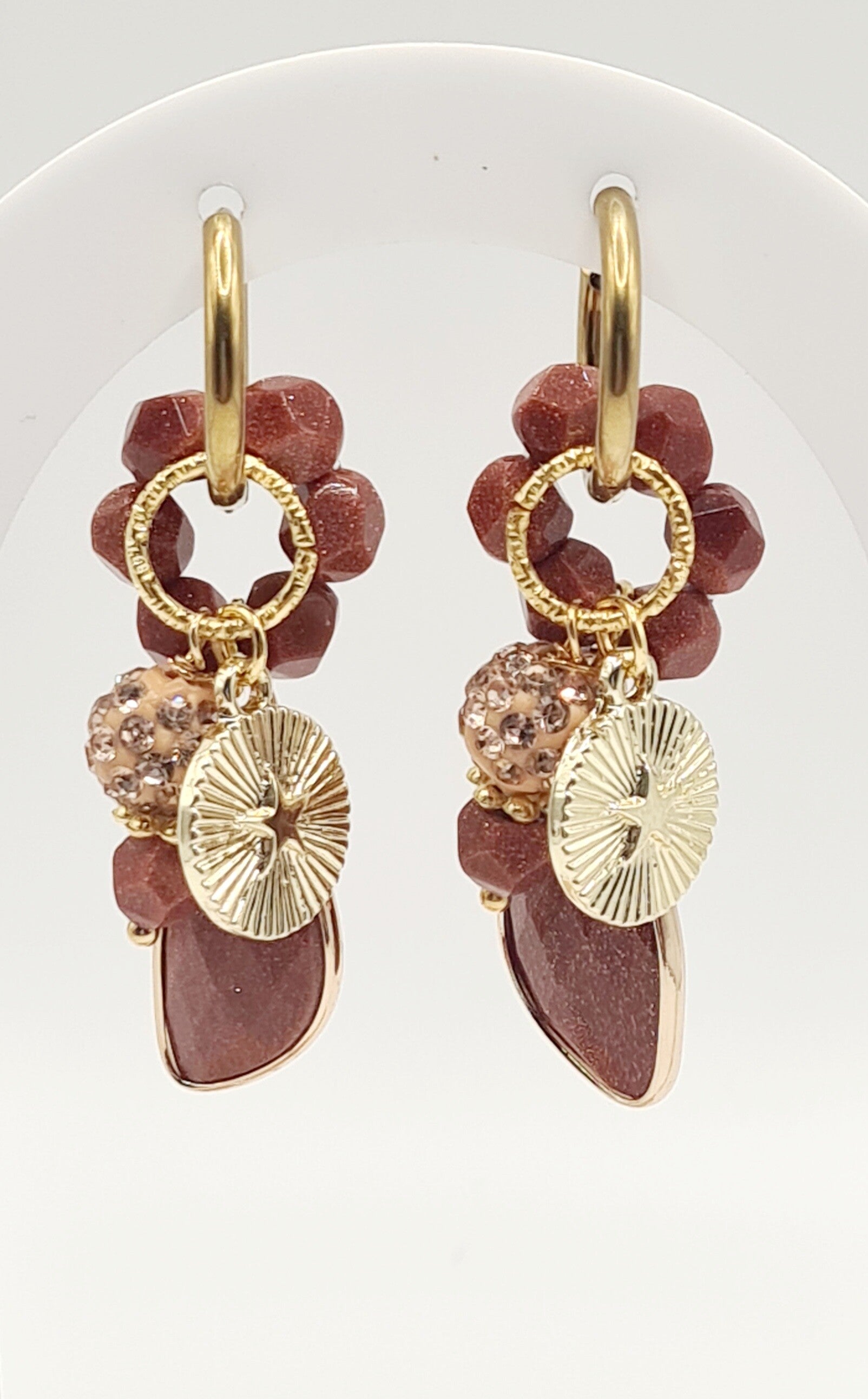 Gold Brownn Sparkle oorbellen