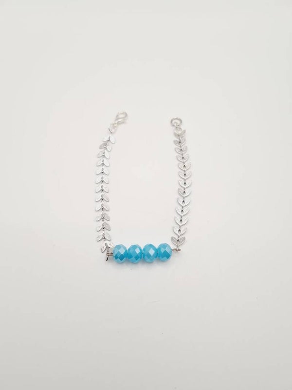 Zilveren armband aqua love