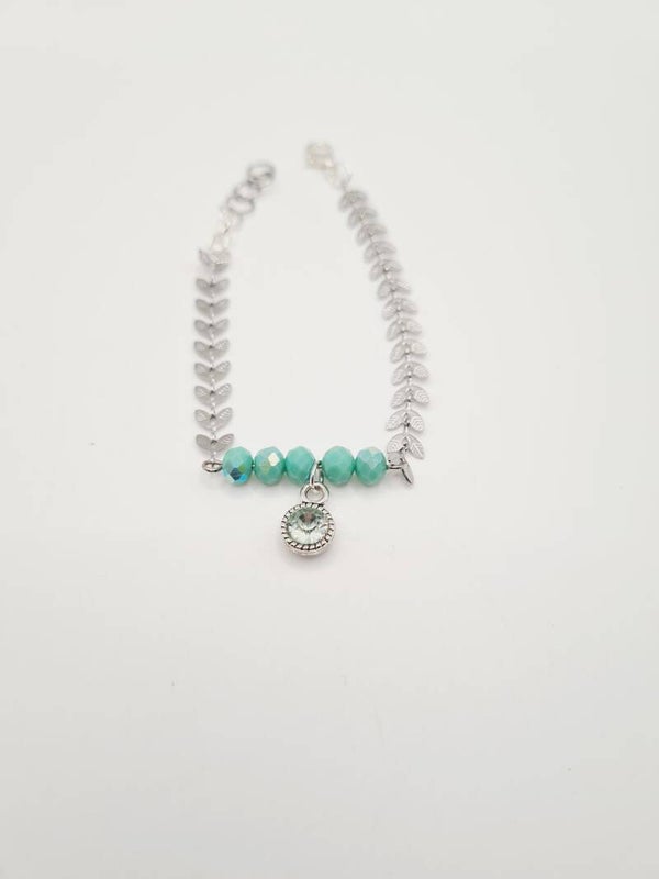 Zilveren armband mint love