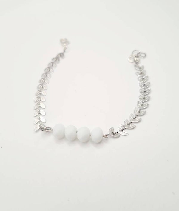 Zilveren armband white love