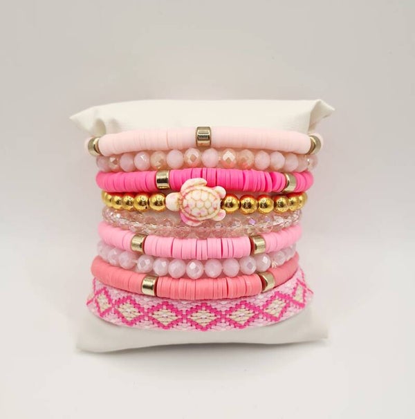 Armbanden set pink love