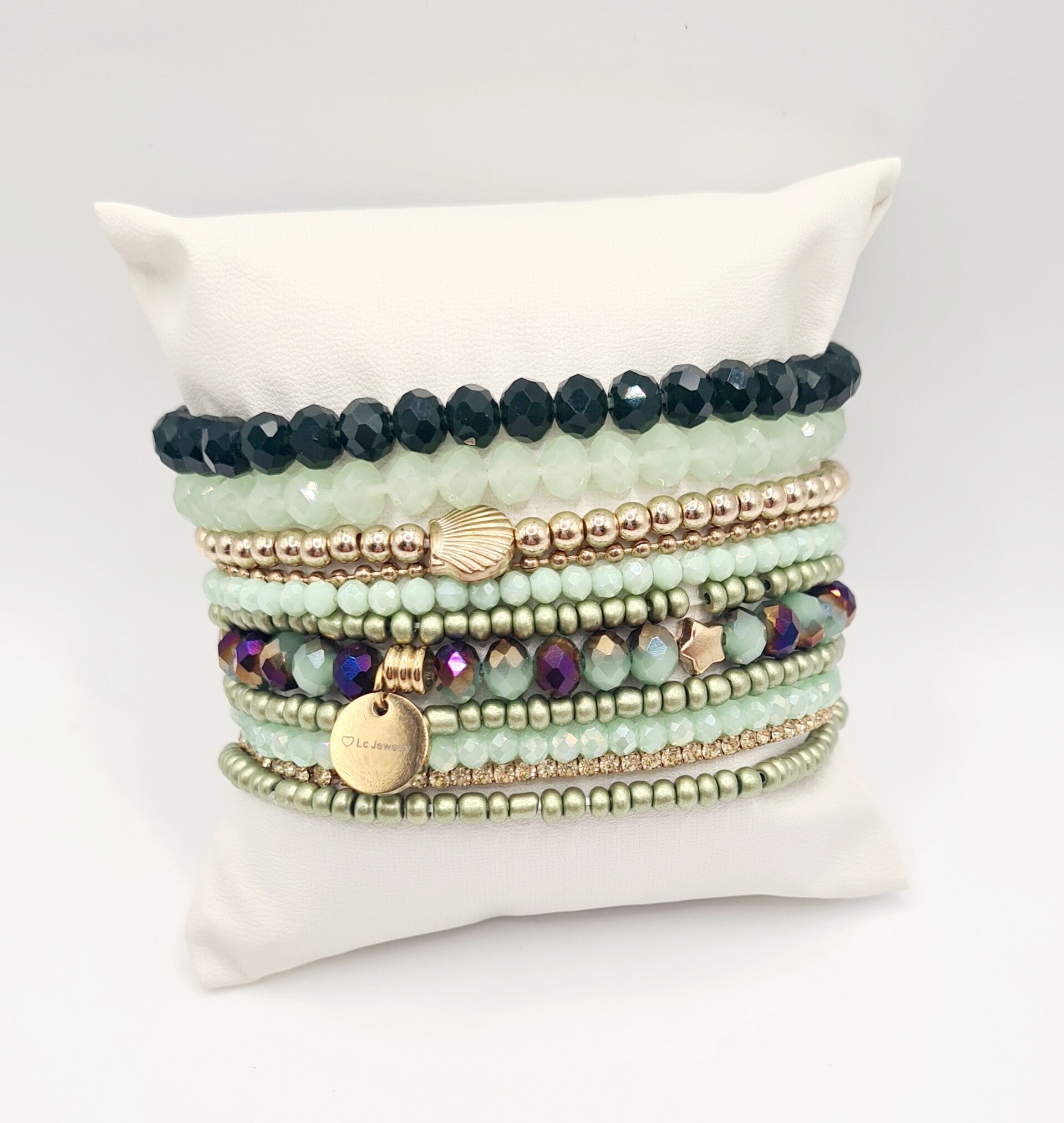 Armbanden set mint green