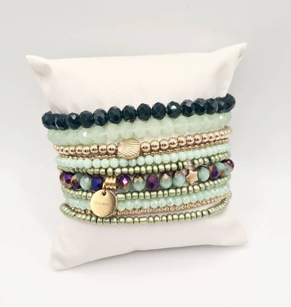 Armbanden set mint green