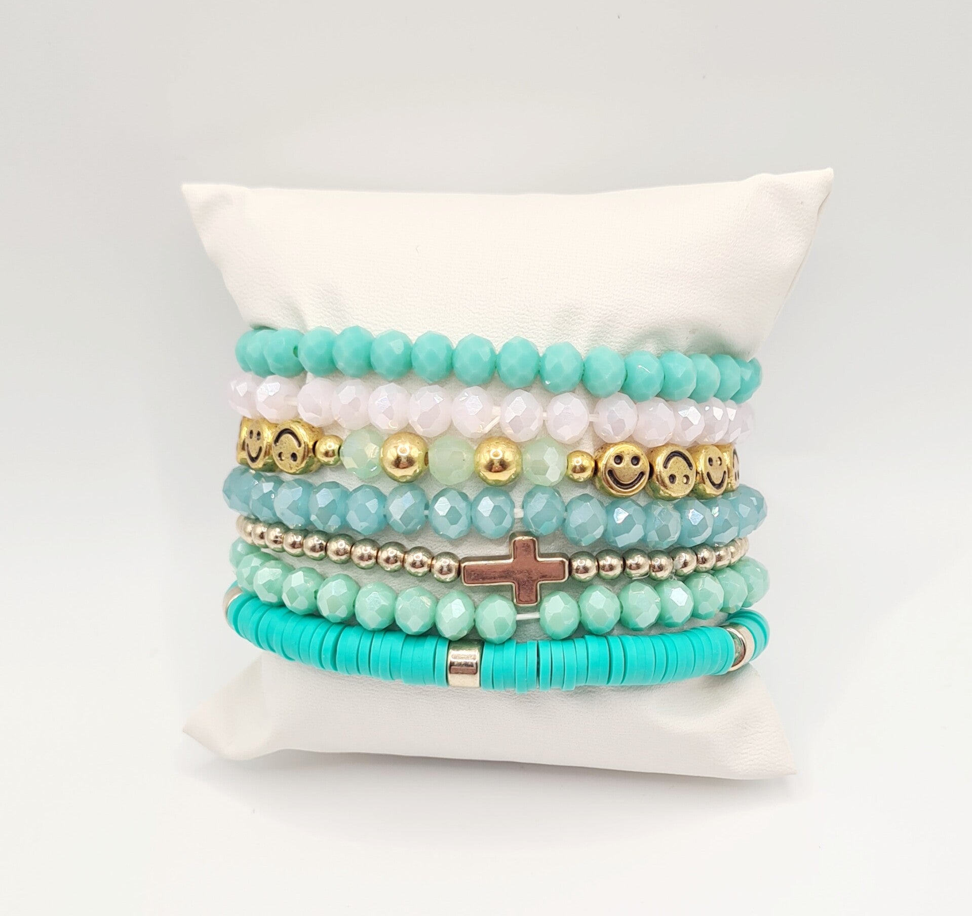 Armbanden set aqua blue
