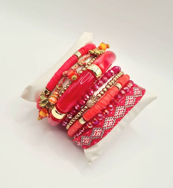 Armbanden set red velvet