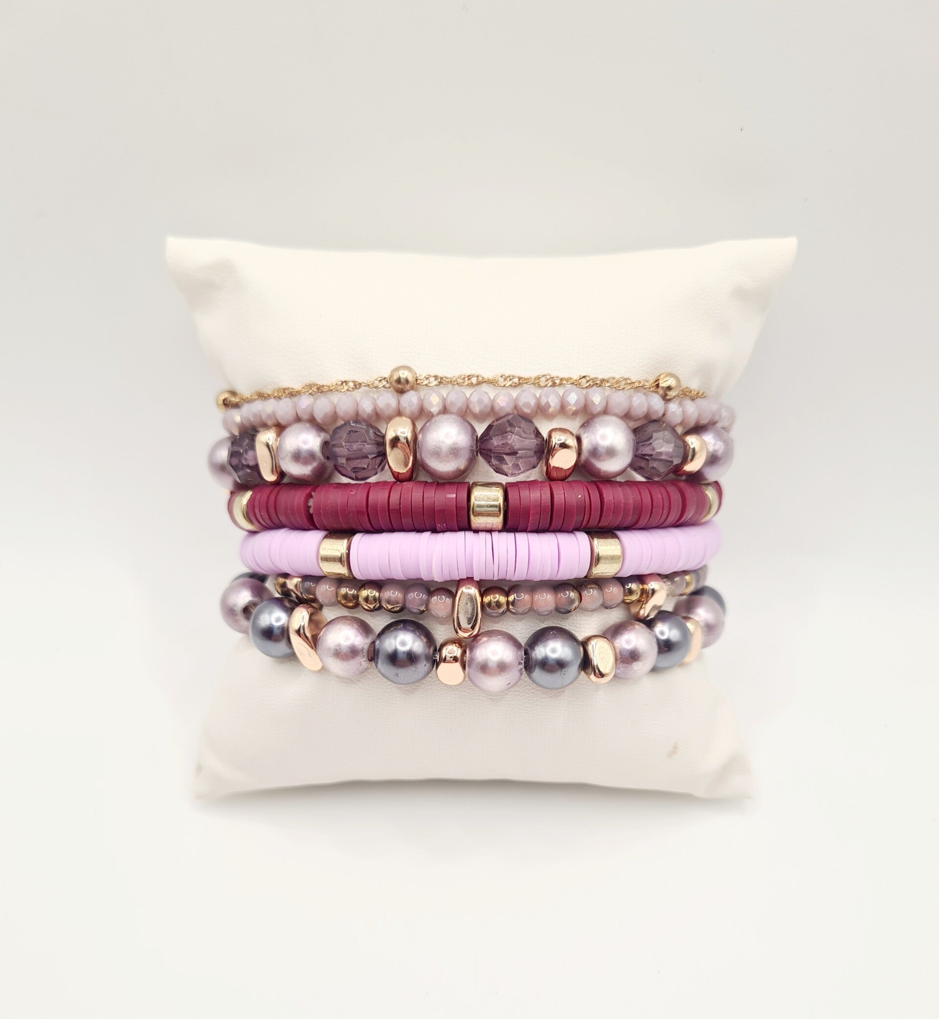 Armbanden set purple pearl