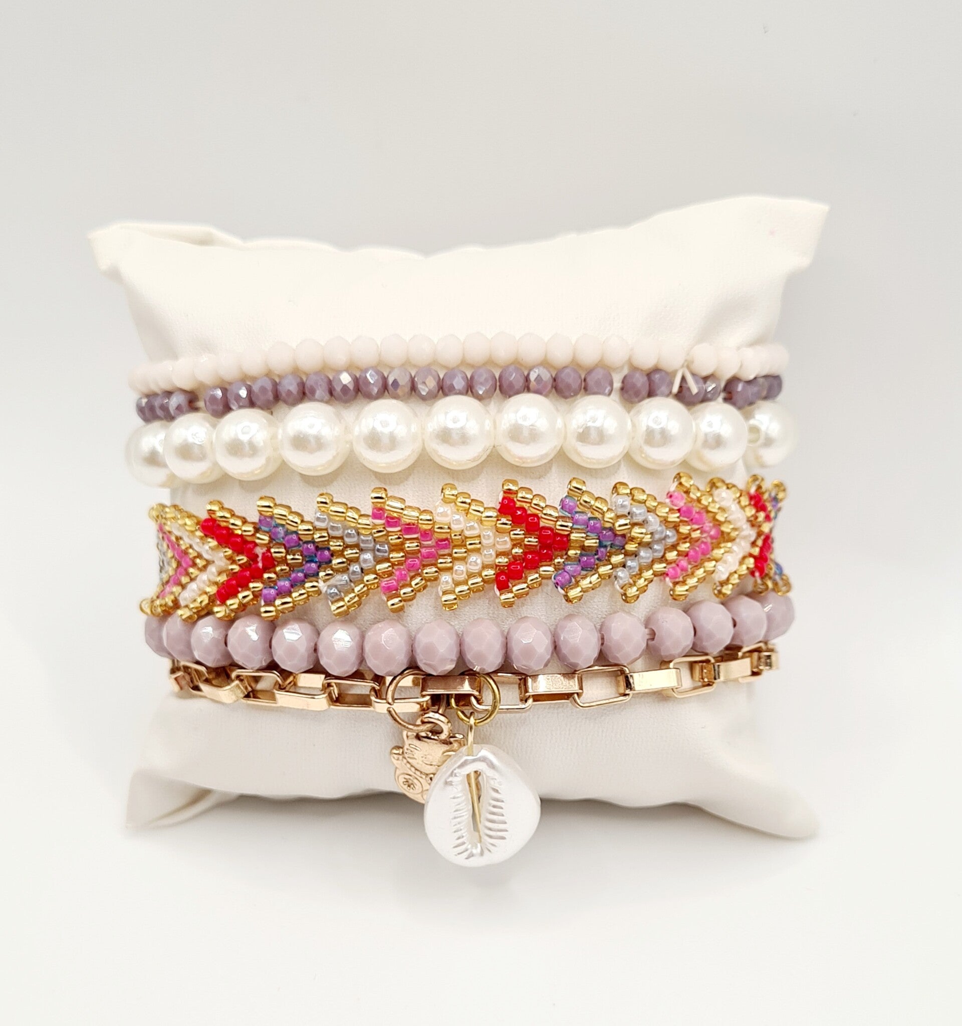 Armbanden set pearly lila