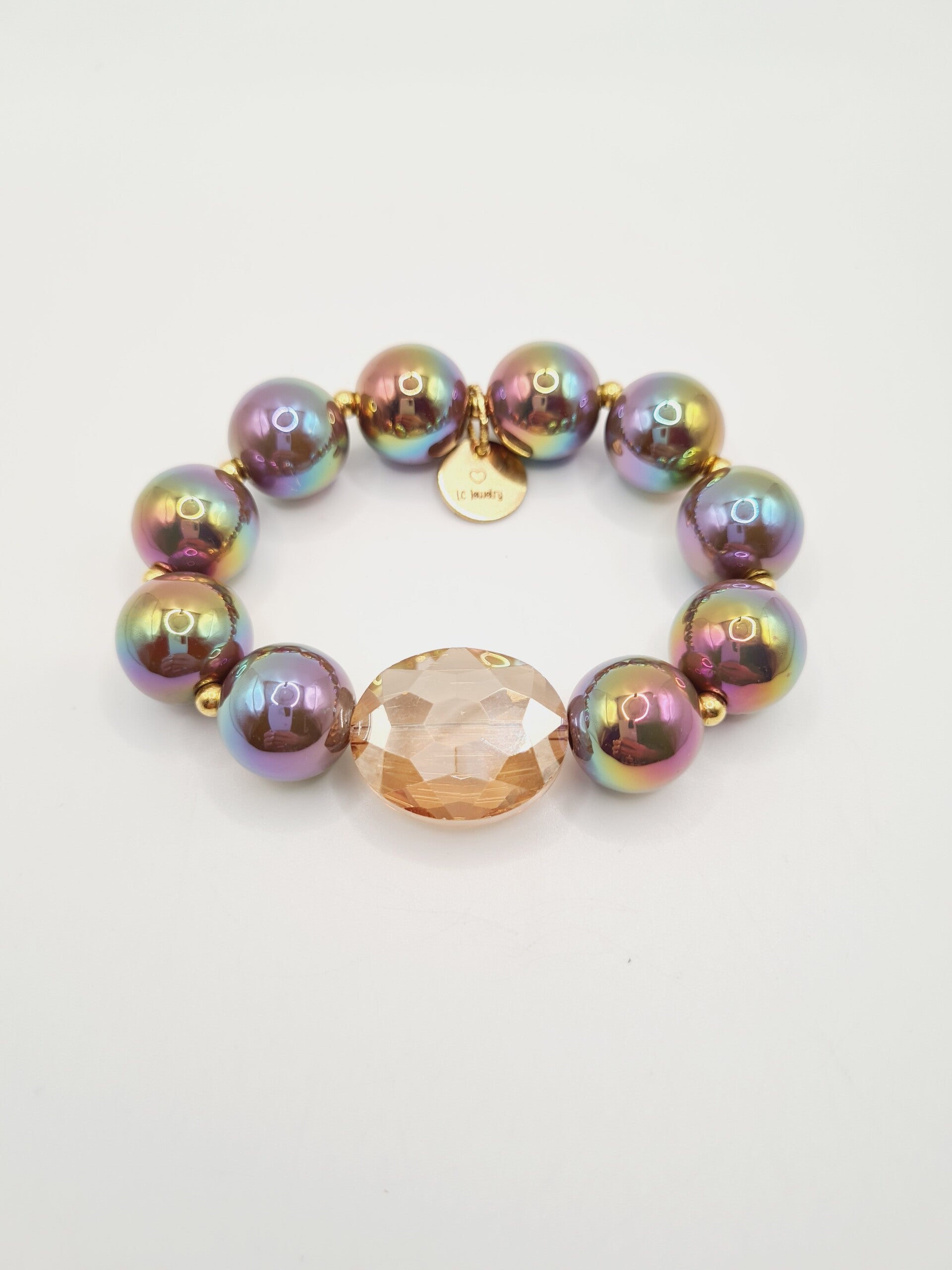 Armband BIG Beads purple