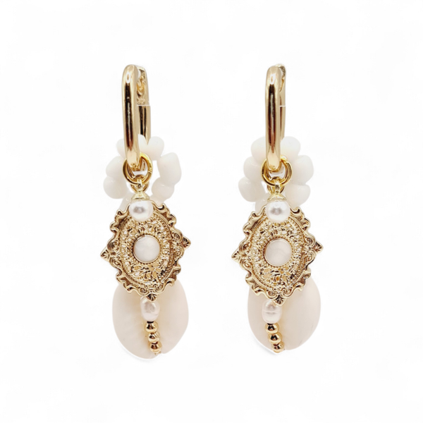 Oorbellen Boho White Gold