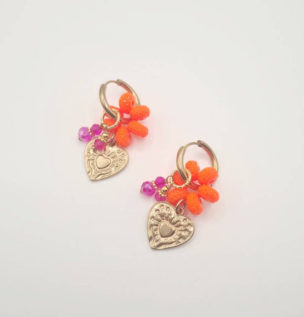 Oorbellen Orange Harts