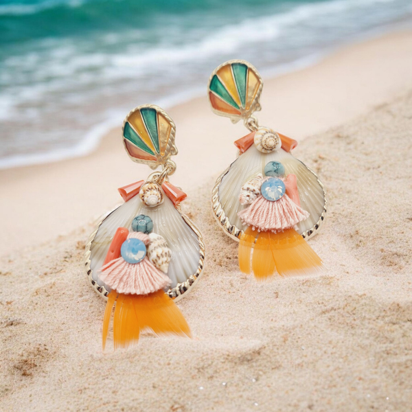 Festival beach oorbellen schelp