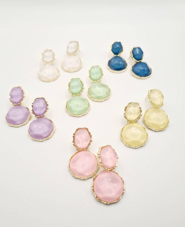 Oorbellen kleurijke pastel en blauw