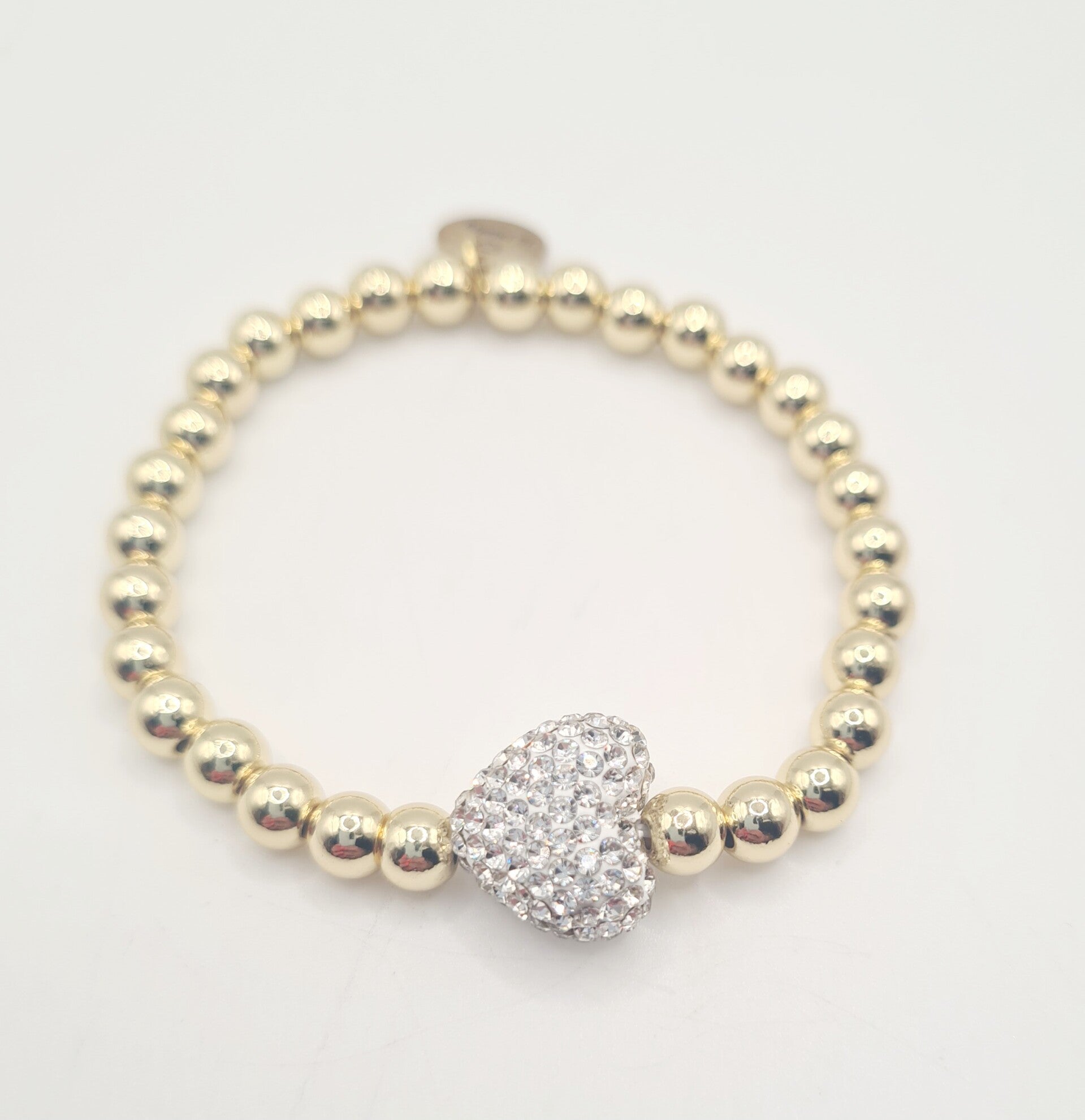 Gold Filled 18k armband 6mm Sparkle Hart