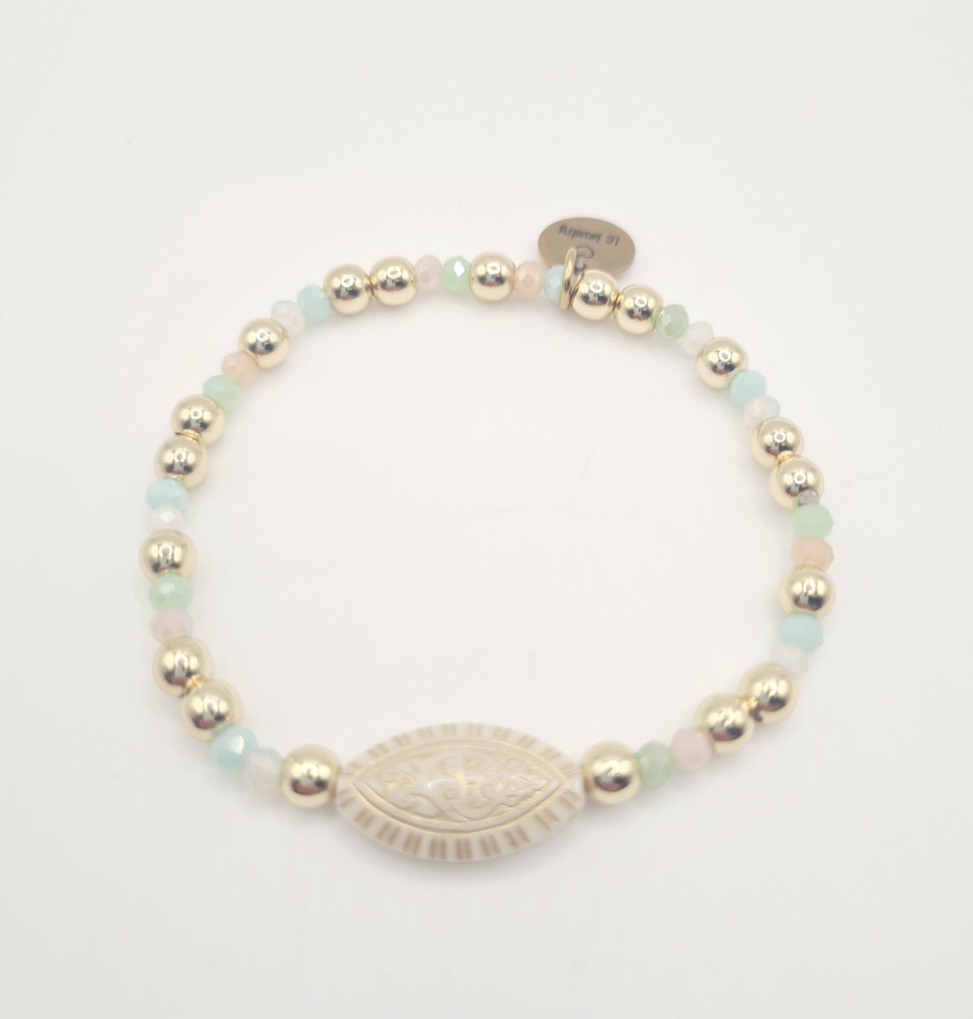Gold Filled 18k armband 5mm met pastel kleuren