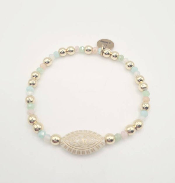 Gold Filled 18k armband 5mm met pastel kleuren