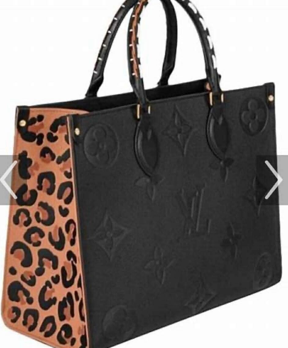 Leopard and black purse