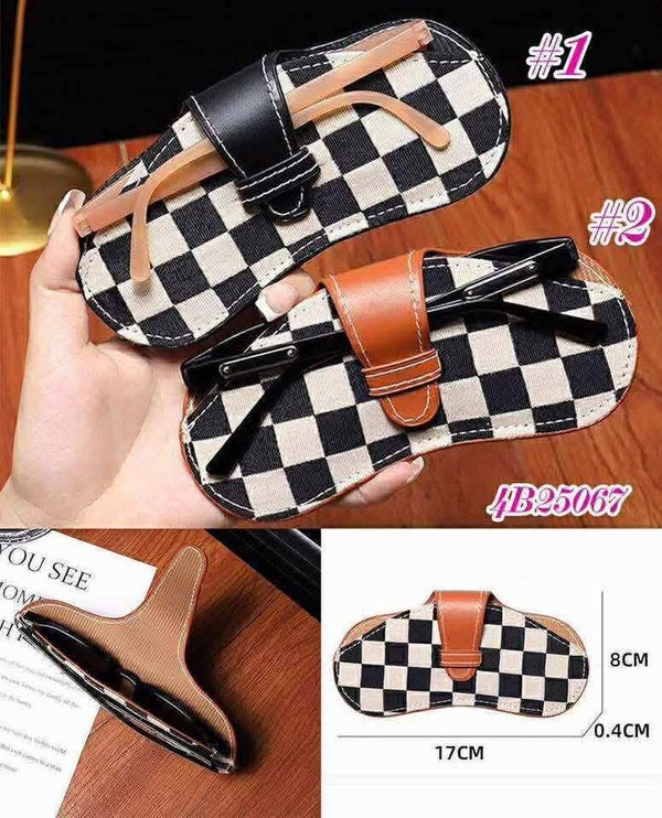 Checkered sunglasses case