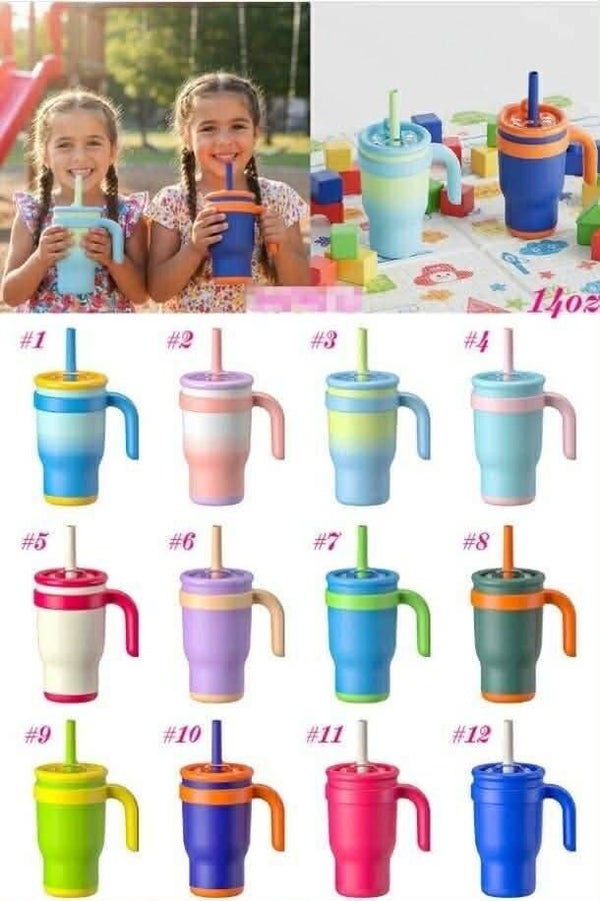 Kids Tumblr W/ Straw