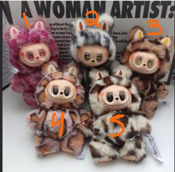 Leopard labubu doll